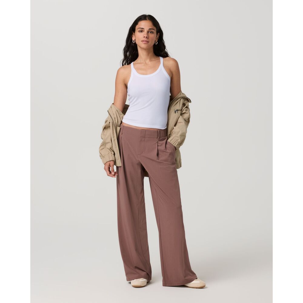 Vuori Villa Everyday Wide Leg Trouser Women Size M Brown Pants Casual Travel